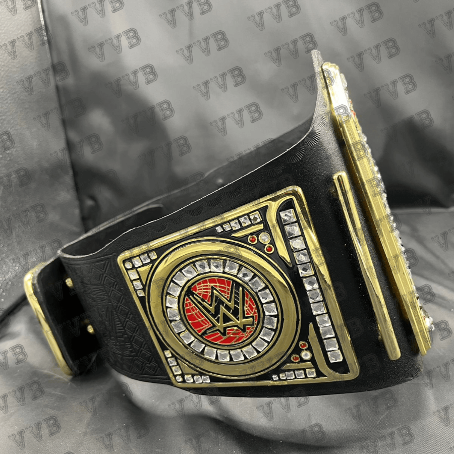 Authentic WWE World Heavyweight Championship replica belt with gold-plated plates