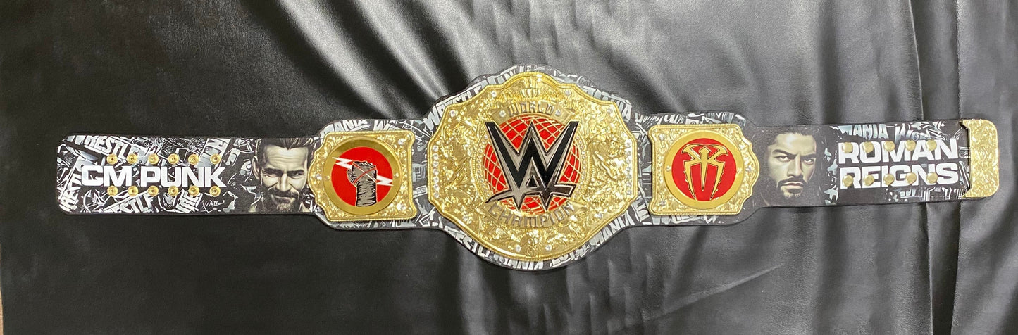 WWE WrestleMania 42 CM Punk vs Roman Reigns Championship Title Belt – Premium 6mm Die-Cast Collectible Belt