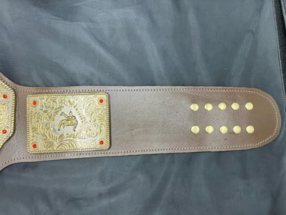 Big Gold World Heavyweight Red Strap Custom Wrestling Championship Belt – 6mm Die-Cast Premium Heavy Metal Edition