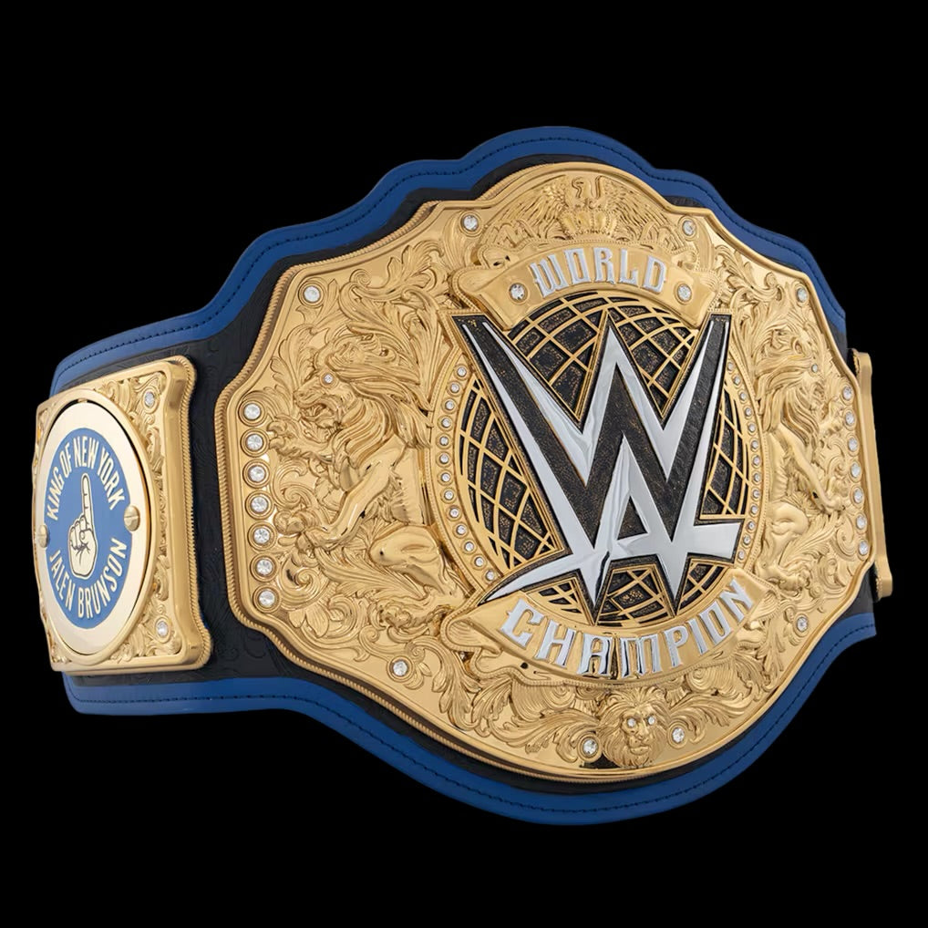 Jalen Brunson “King of New York” World Heavyweight Championship Replica Title Belt – 6mm Die-Cast Zinc Plates with Removable Side Plates | Premium Wrestling Championship Belt