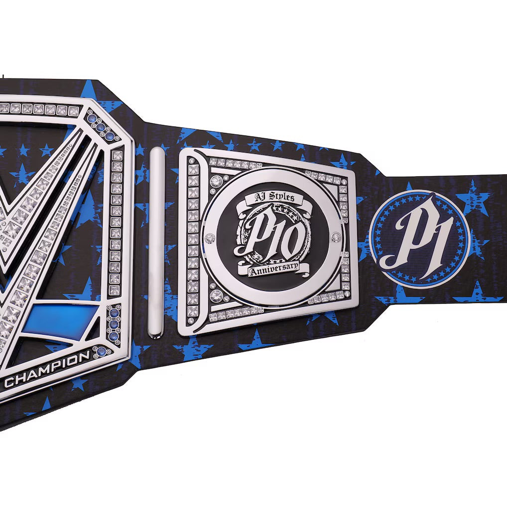 AJ Styles 10th Anniversary Signature Series Championship Replica Title Belt 10mm Diecast