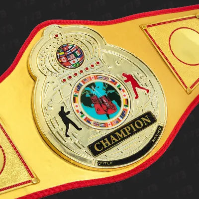 TITLE Boxing Gold Flash Title Belt – Champion Award Belt with Embossed Eagle Design