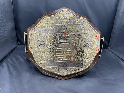 Big Gold World Heavyweight Red Strap Custom Wrestling Championship Belt – 6mm Die-Cast Premium Heavy Metal Edition