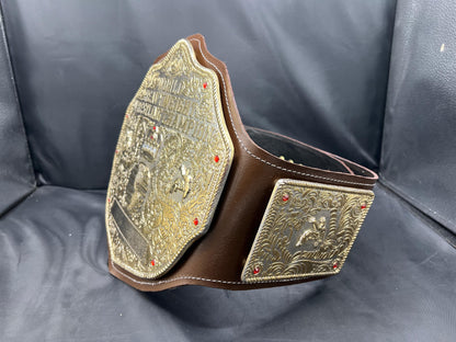 Big Gold World Heavyweight Red Strap Custom Wrestling Championship Belt – 6mm Die-Cast Premium Heavy Metal Edition