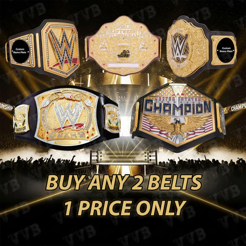 Buy 2 Wrestling Belts – Pay for 1! Mega Championship Deal – 6mm Thickness Diecast