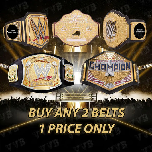 Buy 2 Wrestling Belts – Pay for 1! Mega Championship Deal – 6mm Thickness Diecast
