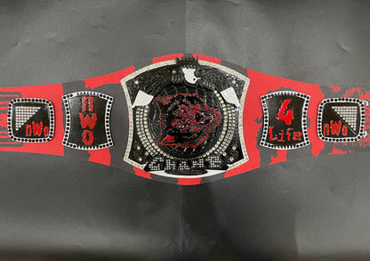 Custom Premium NWO Wolfpack Edition Championship Spinner Belt Handcrafted Red & Black Leather