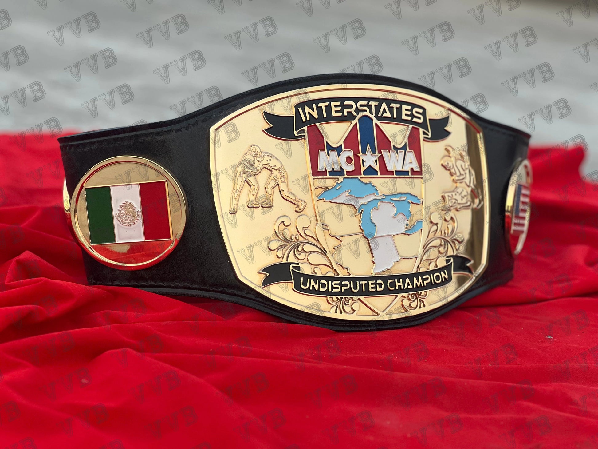 Custom 24K Gold CNC Championship Belt with Personalized Engraving for Wrestling Fans