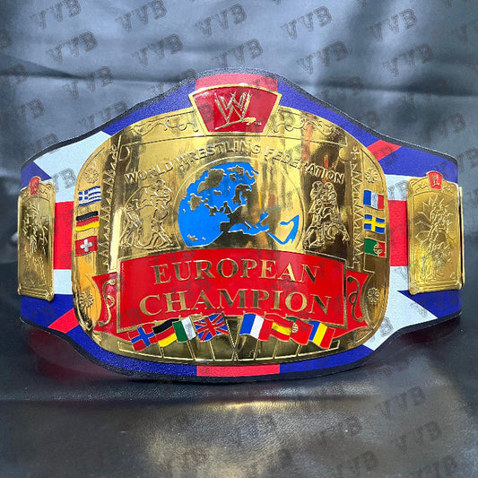 Custom European Bulldog Wrestling Championship Title Belt