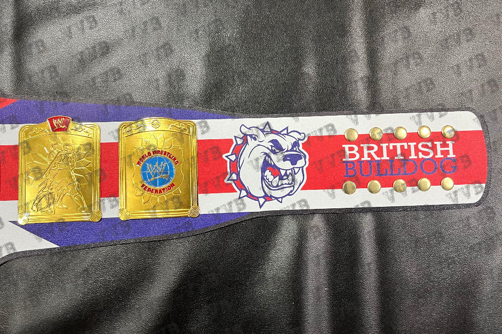 Custom European Bulldog Wrestling Championship Title Belt