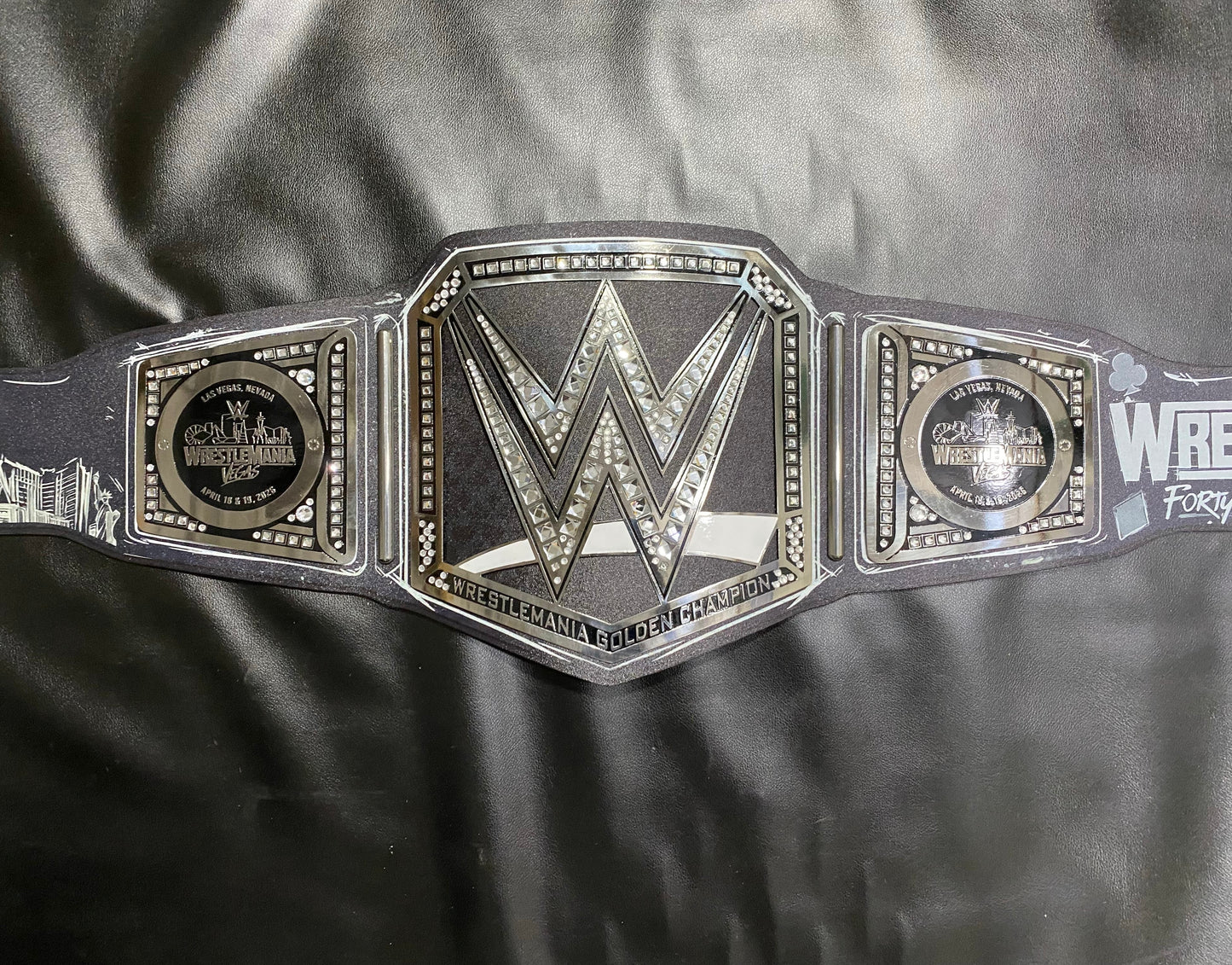 WrestleMania 42 Golden World Championship Belt – 2mm Premium Diecast Wrestling Title | Heavyweight Replica