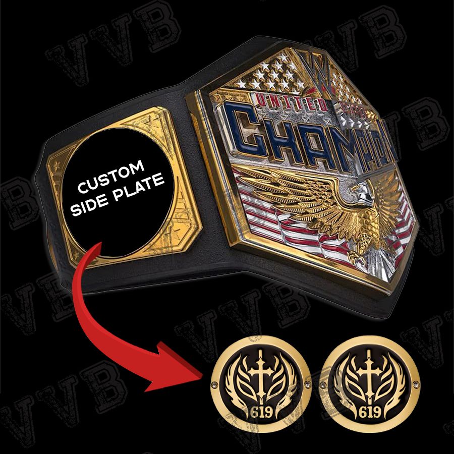 United States Wrestling Championship Replica Belt – 6MM Diecast Brass, Removable Plates, Customizable Sideplates