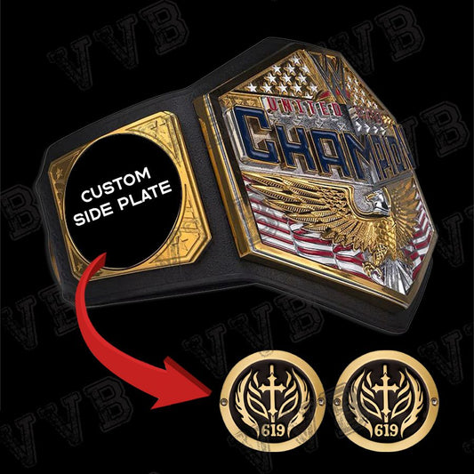 United States Wrestling Championship Replica Belt – 6MM Diecast Brass, Removable Plates, Customizable Sideplates