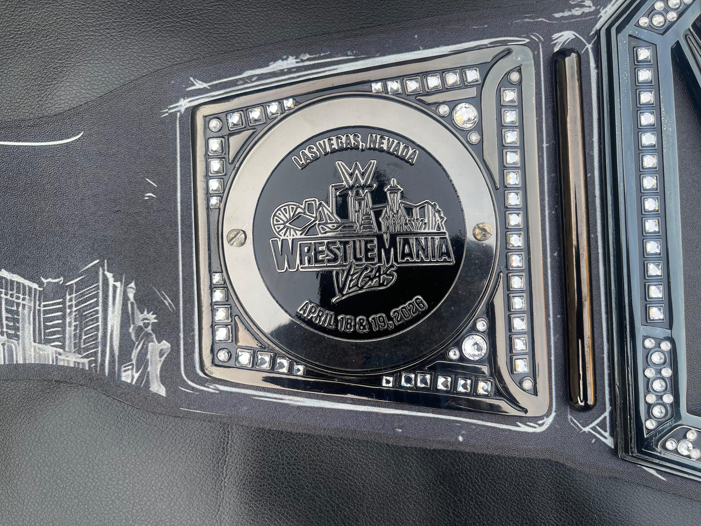 WrestleMania 42 Golden World Championship Belt – 6mm Premium Diecast Wrestling Title | Heavyweight Replica with Bag