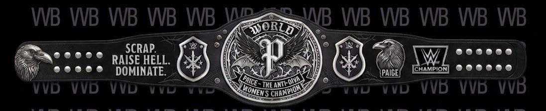 Women’s The Anti-Diva" Paige Signature Series Championship Concept Wrestling Belt Brass In Black