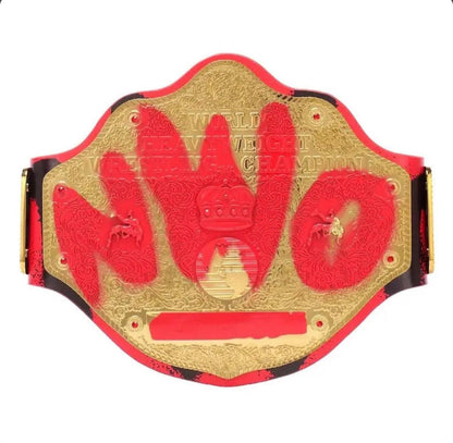 WolfPack NWO Elite Red & Gold Custom Wrestling Championship Belt – Double-Sided Printed Strap Edition 6mm Diecast