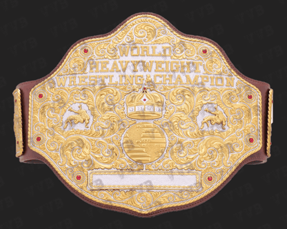 Dual Plate Big Gold Wrestling Championship Replica Belt