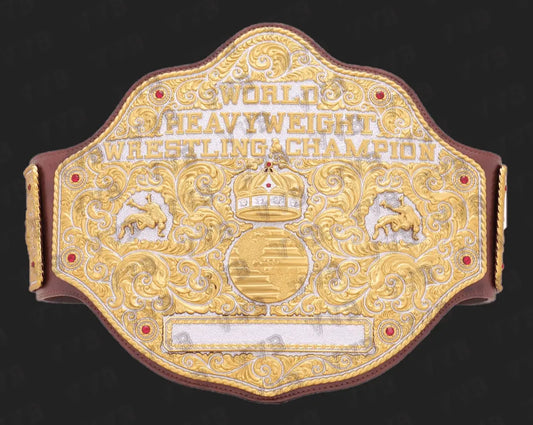 Dual Plate Big Gold Championship Wrestling Title Belt