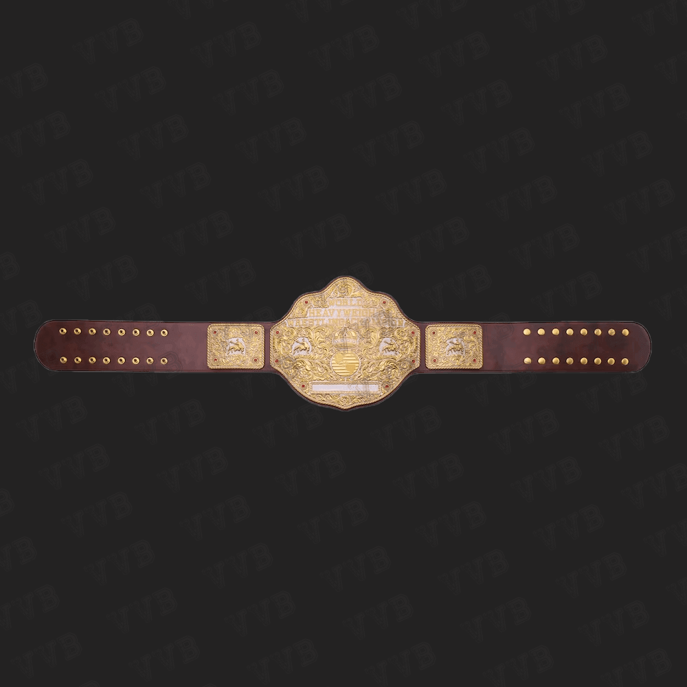 Dual Plate Big Gold Championship Wrestling Title Belt Replica