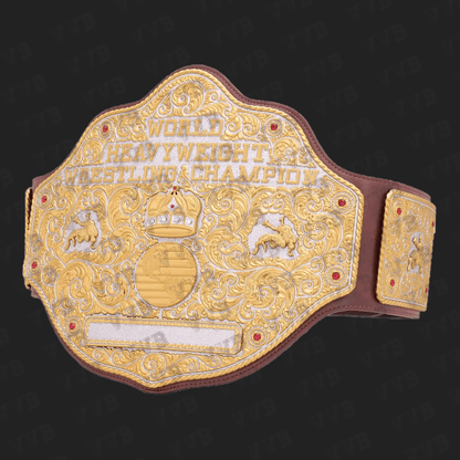 Dual Plate Big Gold Wrestling Championship Replica Belt