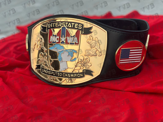 Fully Customized Wrestling Title Belt with 24K Gold Plated CNC Engraved Plates