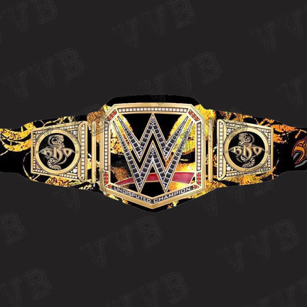 High-quality WWE replica belt displayed prominently