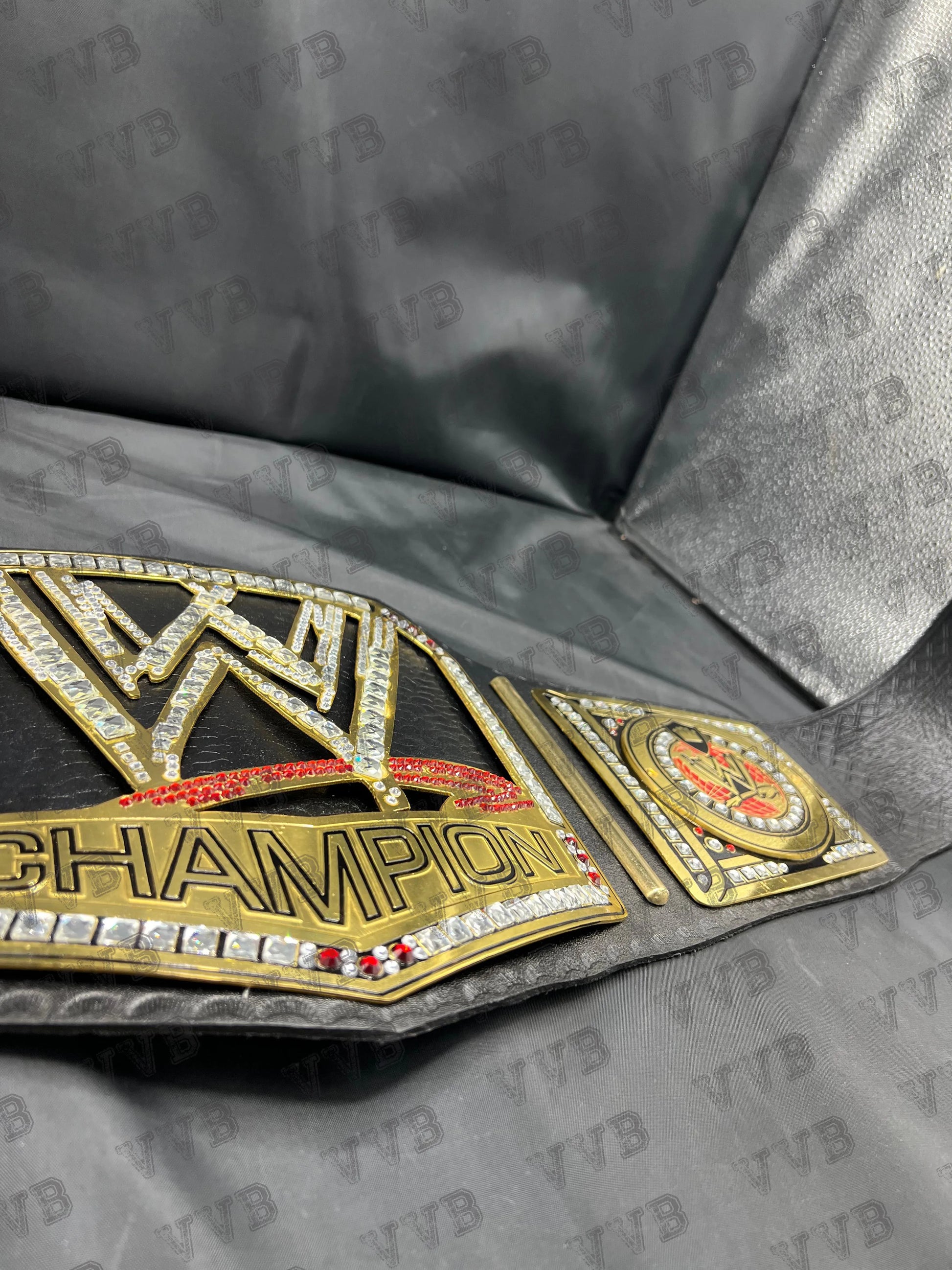 High-quality wrestling title belt displayed prominently the rock