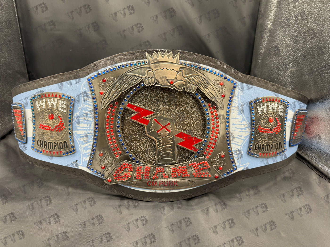 New CM PUNK 434-Day Record Signature Series Championship Title Spinner Belt 2MM Brass With Bag