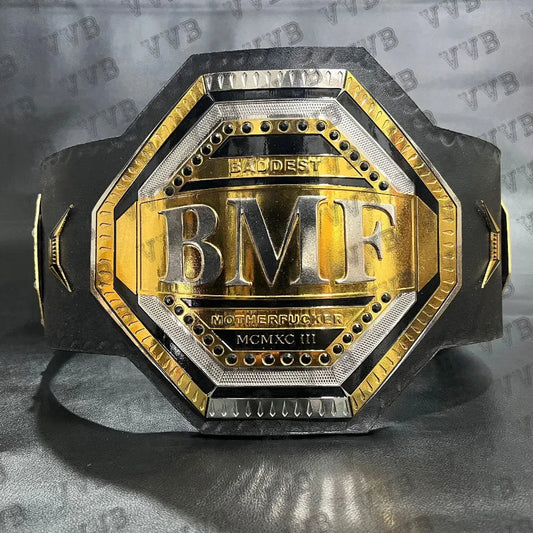 UFC BMF Championship Replica Belt – 4MM Brass, Leather, Adult Size