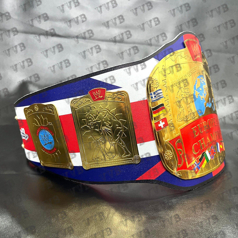Custom European Bulldog Wrestling Championship Title Belt