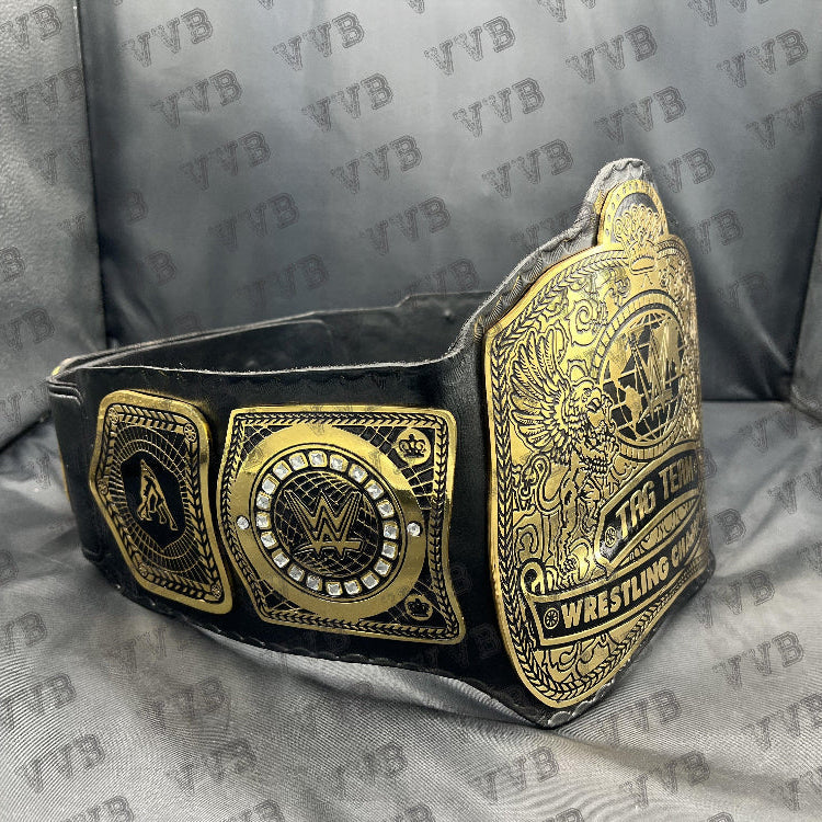 World Tag Team Wrestling Championship Leather Belt 4MM Adult Size Brass