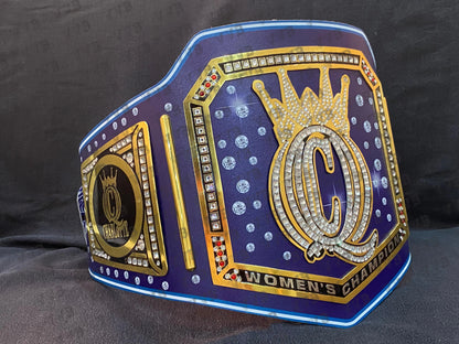 Iconic Charlotte Flair title belt with intricate design