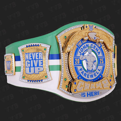 Limited edition John Cena title belt on display
