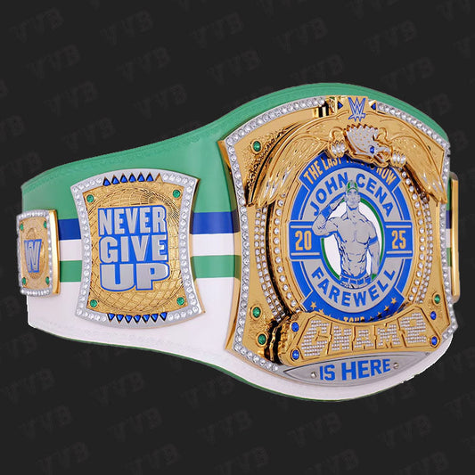 Limited edition John Cena title belt on display