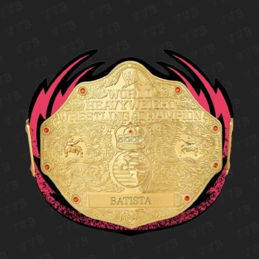 New Custom Batista World Heavyweight Championship Leather Belt – 2mm Brass