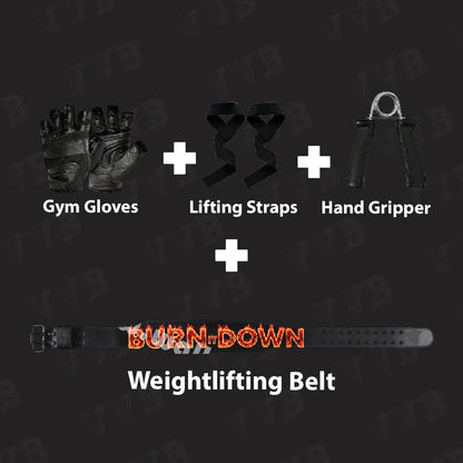 Seth Rollins Burn It Down weight lifting belt in black