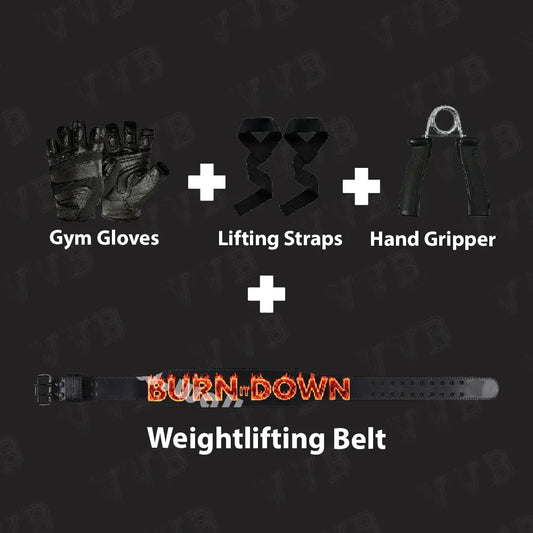 Seth Rollins Burn It Down weight lifting belt in black