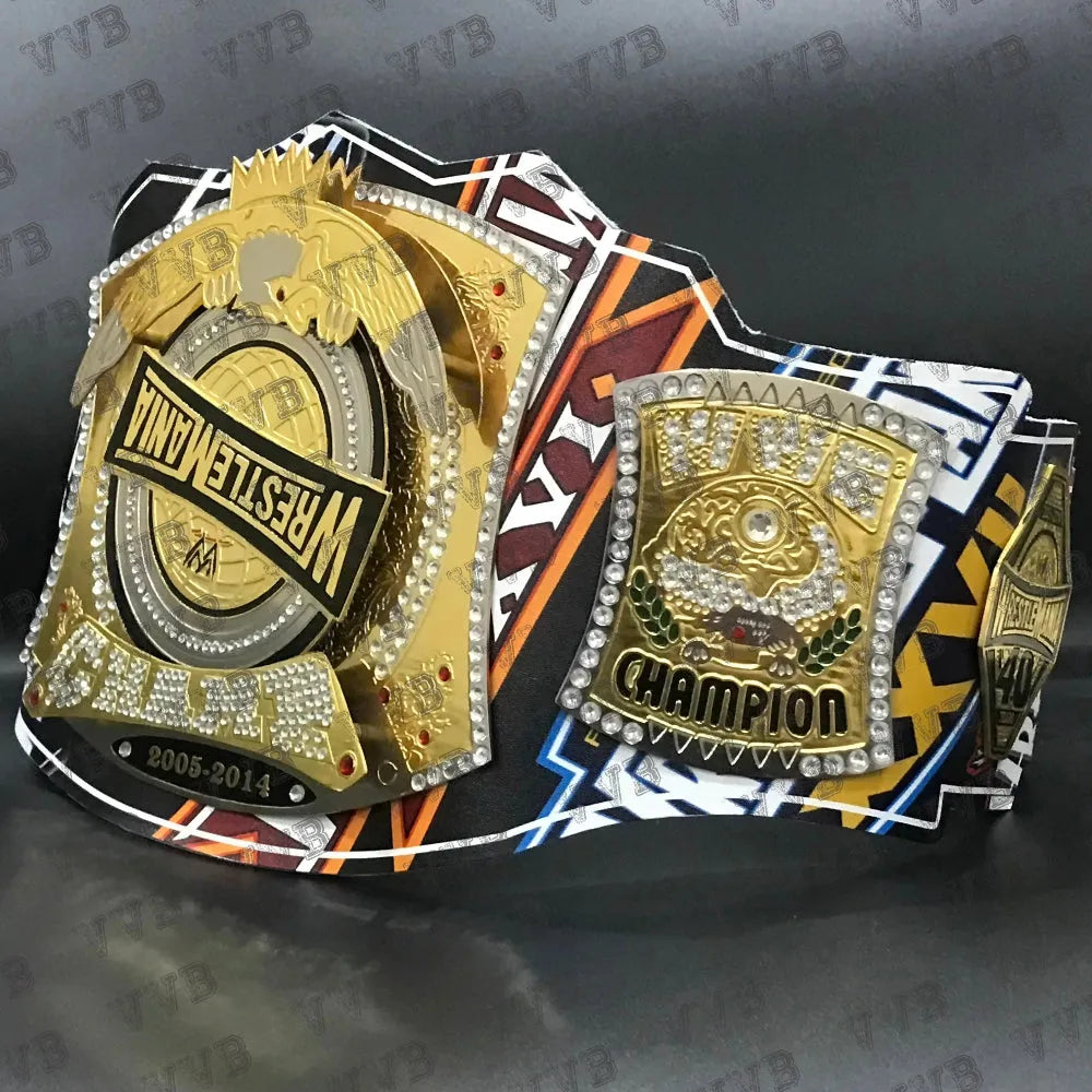 New WrestleMania 40 Spinner Championship Belt – Leather Replica Wrestling Title