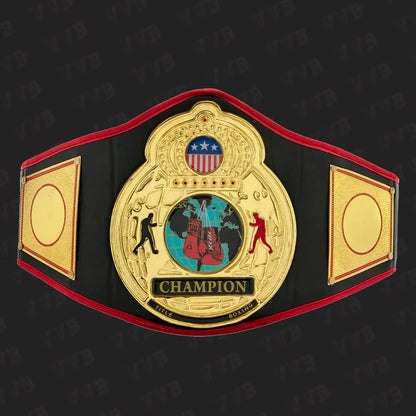 World Championship Title Belt – Pro Boxing Champion Belt with Gold Detailing