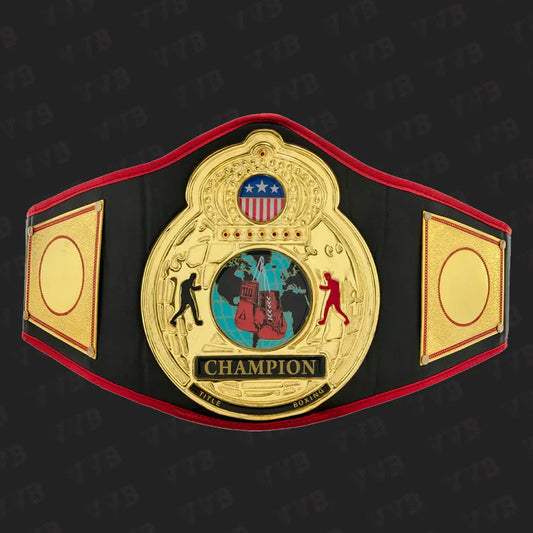 World Championship Title Belt – Pro Boxing Champion Belt with Gold Detailing