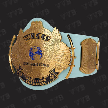 Light Blue WWE Winged Eagle Wrestling Championship Replica Belt –Brass Plates