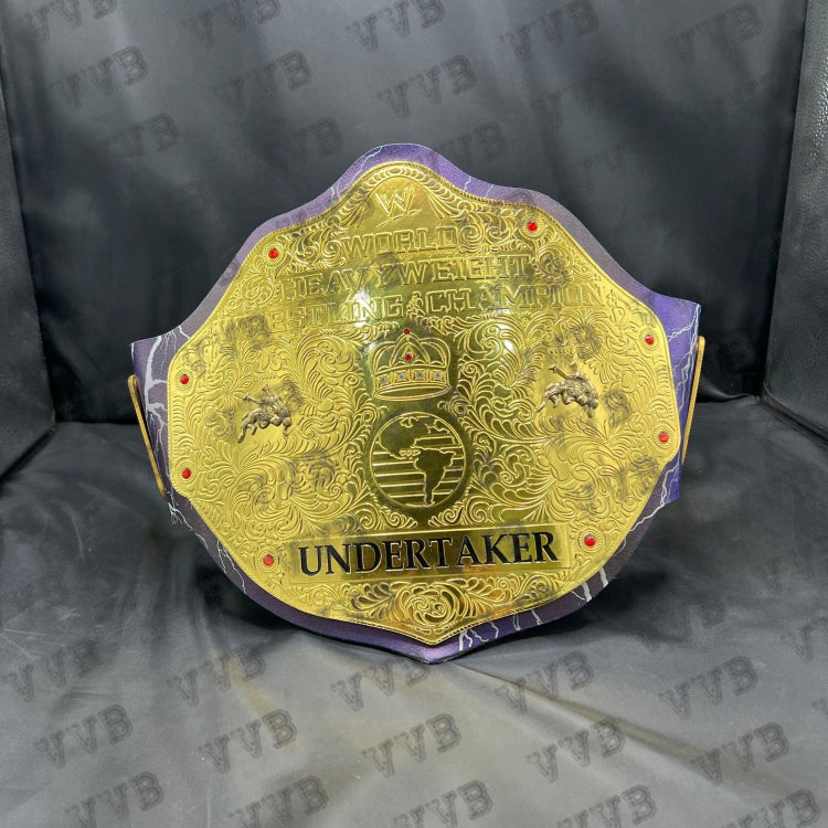 WWE Big Gold belt,Undertaker championship belt,WWE replica belt,WWE collectible belt,Undertaker WWE title,WWE wrestling belt replica,Big Gold WWE championship,Wrestling memorabilia belt,Authentic WWE replica belt