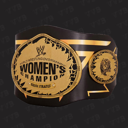Close-up of Trish Stratus Signature Series WWE Championship Belt Celebrating 25 Years