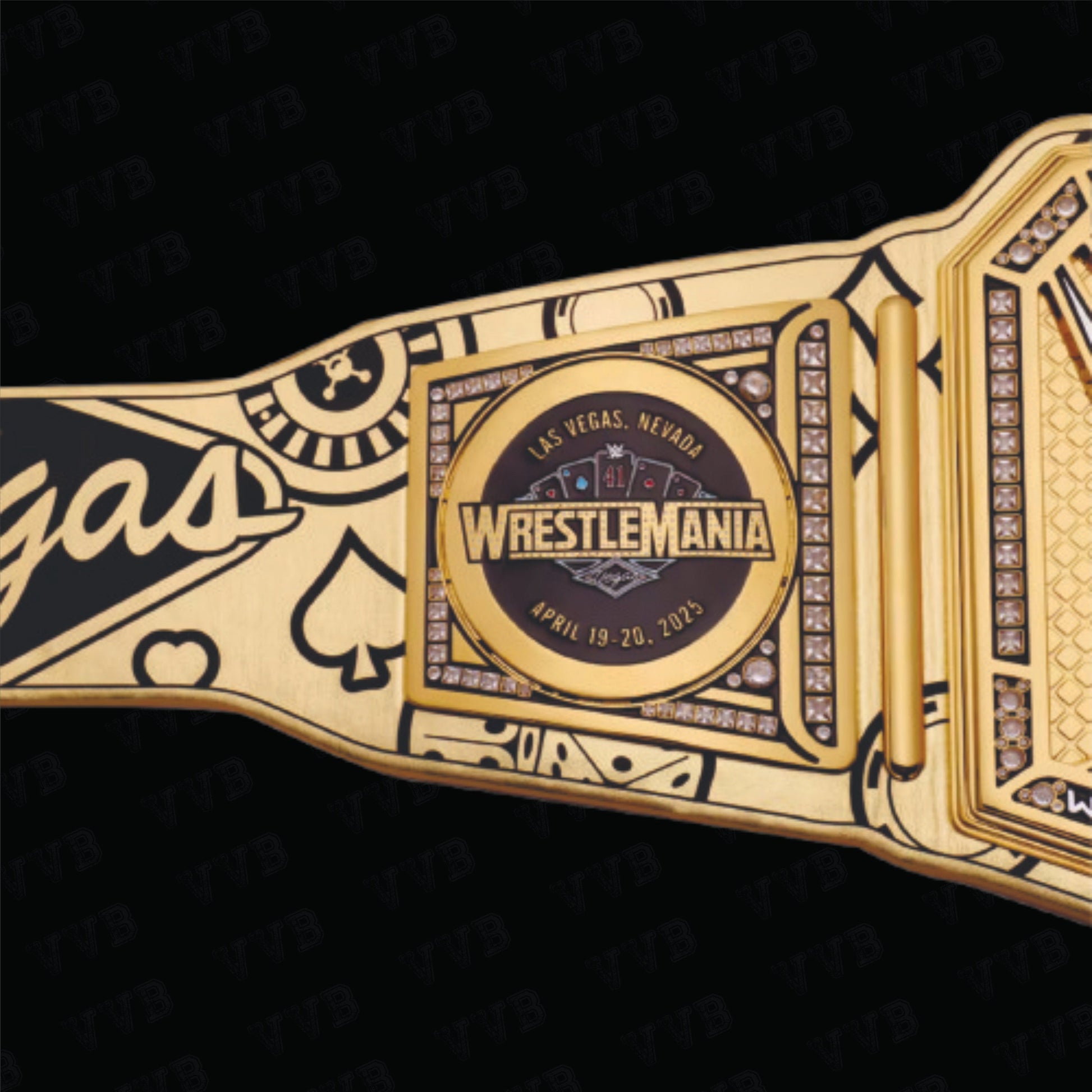 WrestleMania 41 Golden Championship Title Belt 6MM Diecast Adult Victory Vault Belts