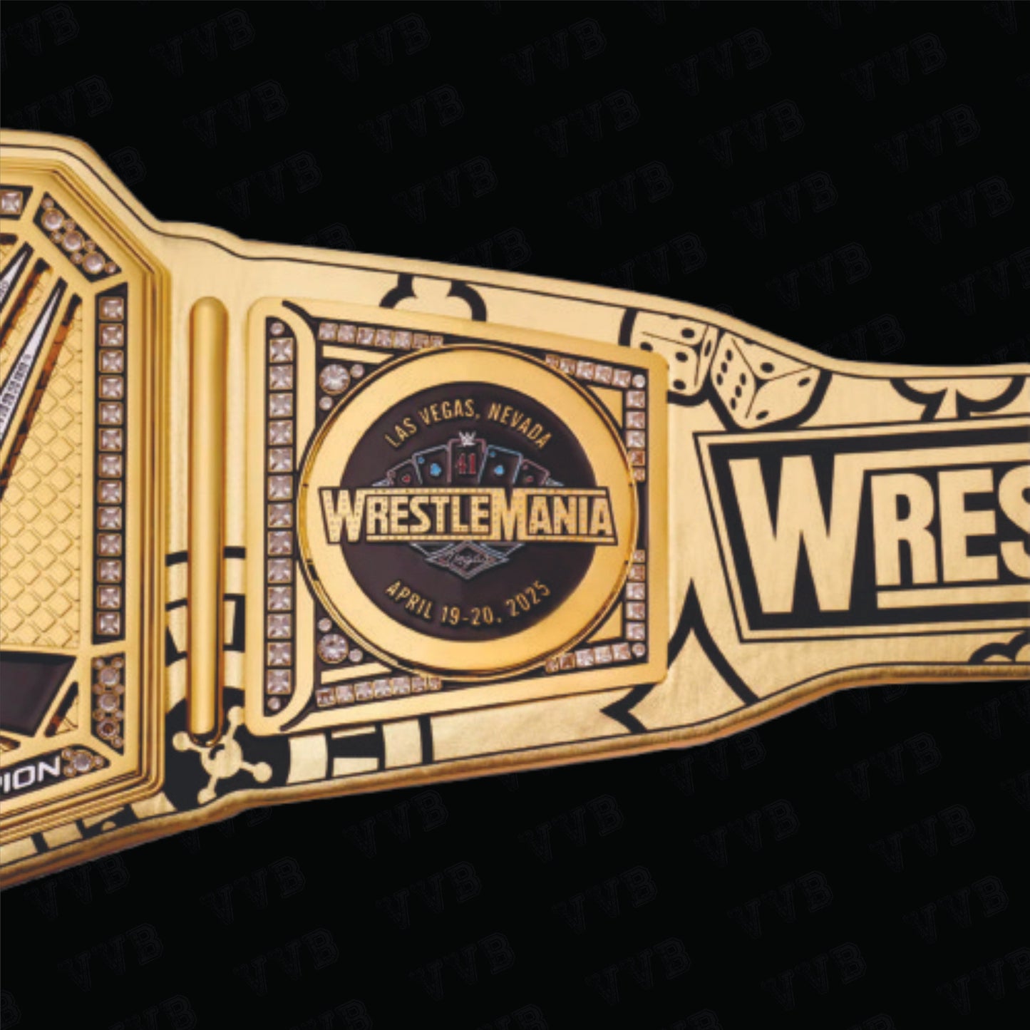 WrestleMania 41 Golden Championship Title Belt 6MM Diecast Adult Victory Vault Belts