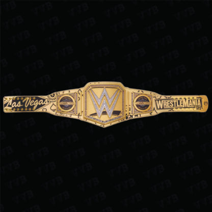 WrestleMania 41 Golden Championship Title Belt 6MM Diecast Adult Victory Vault Belts