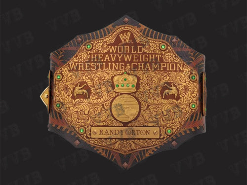 WrestleMania 41 Randy Orton Signature Series Replica Belt with venom-green strap and WWE crystals