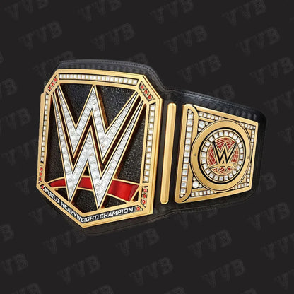 Wrestling championship replica belt with black strap