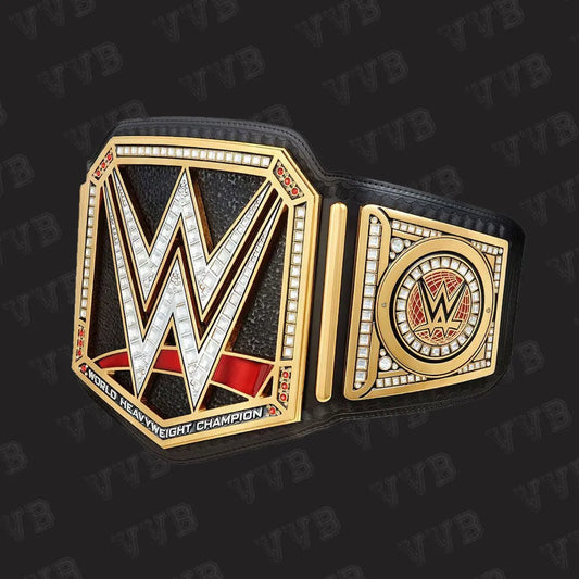 Wrestling championship replica belt with black strap