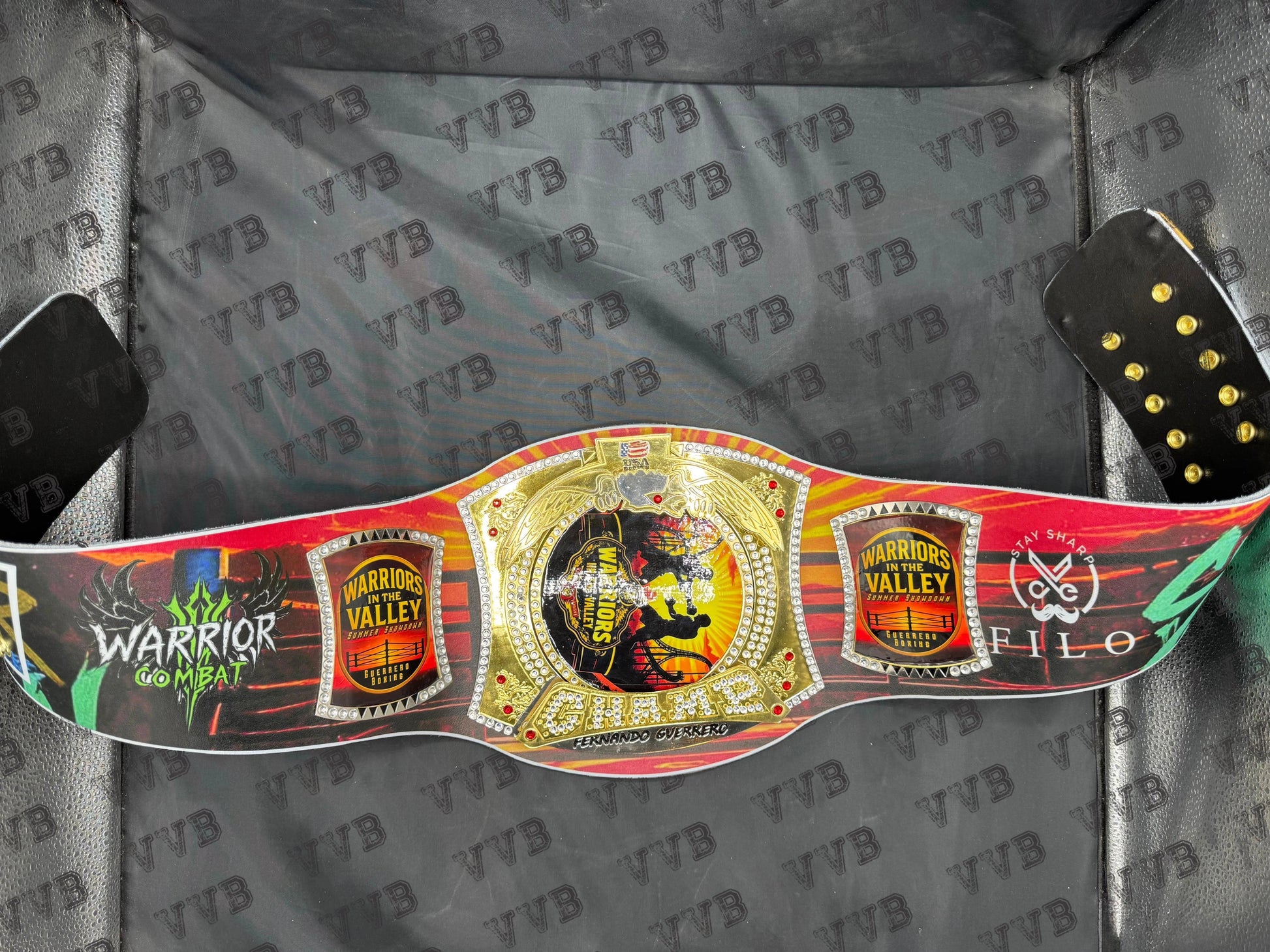 Replica USA Boxing Spinner Belt with Leather Strap